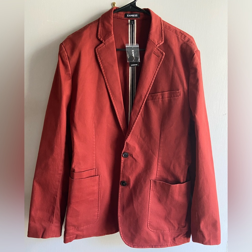 Express Men's Bold Rust Orange Blazer